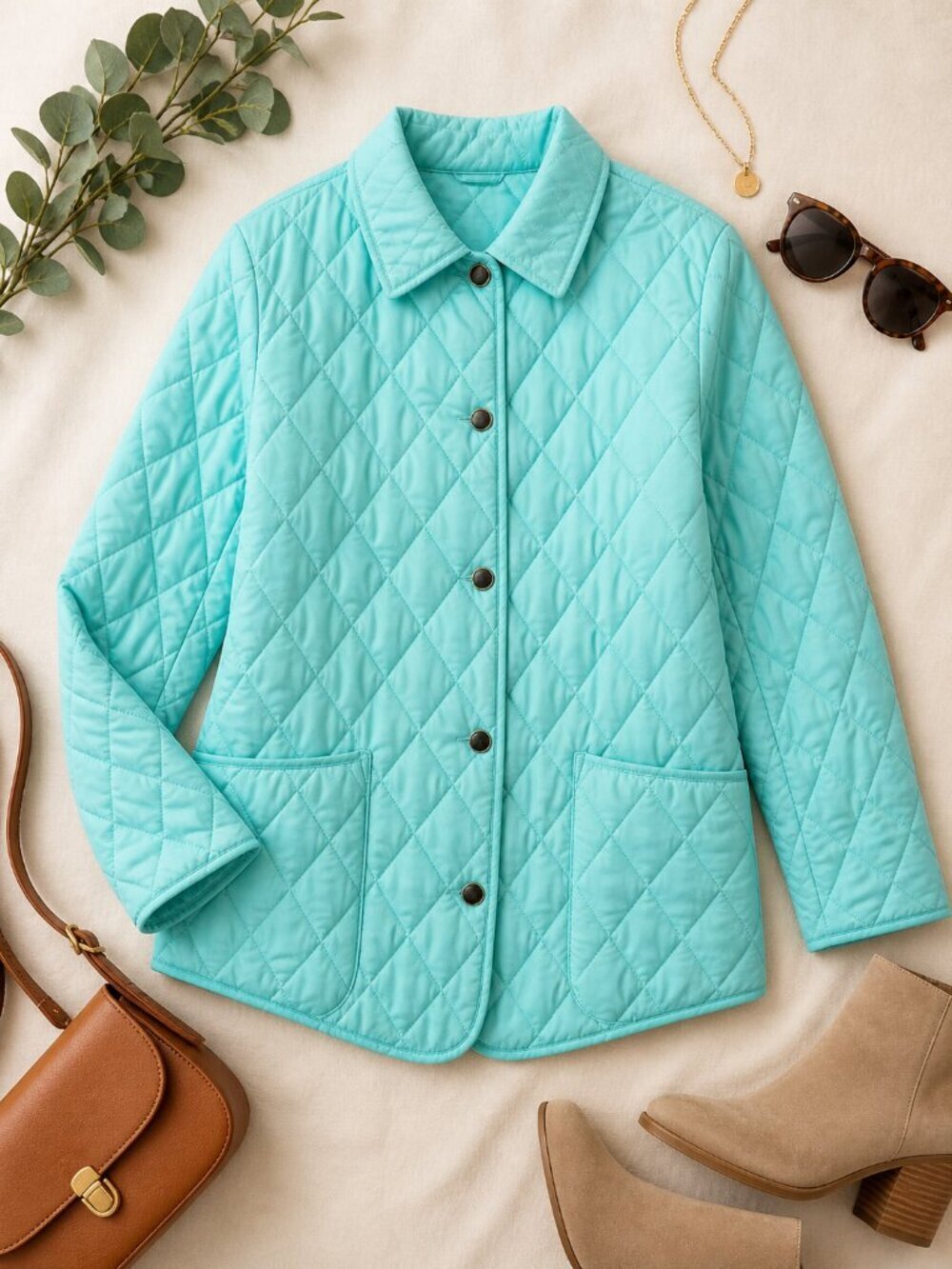Steve & Barry’s Light Blue Quilted Jacket Size L Button Front Lightweight Coat
